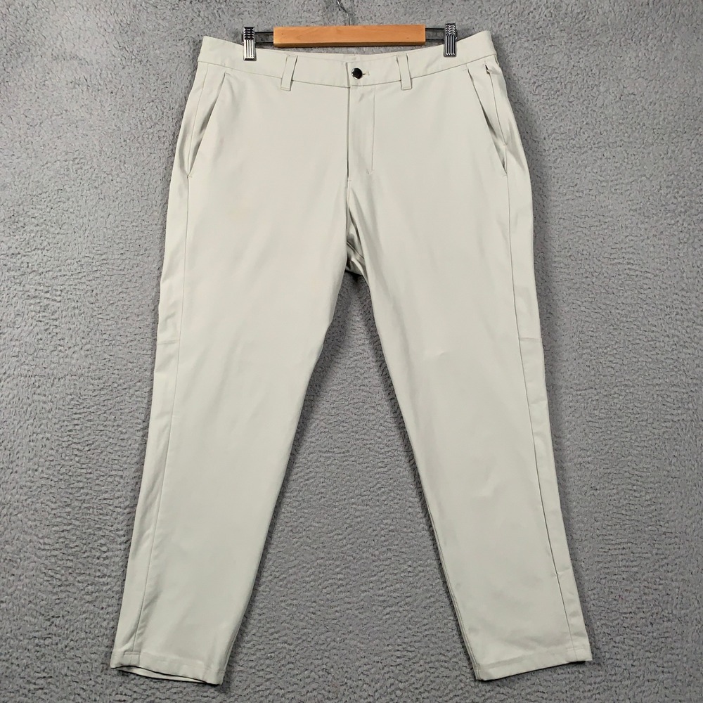 Lululemon Commission Pants Mens 34 Beige Chino Golf Stretch Warpstreme Tech